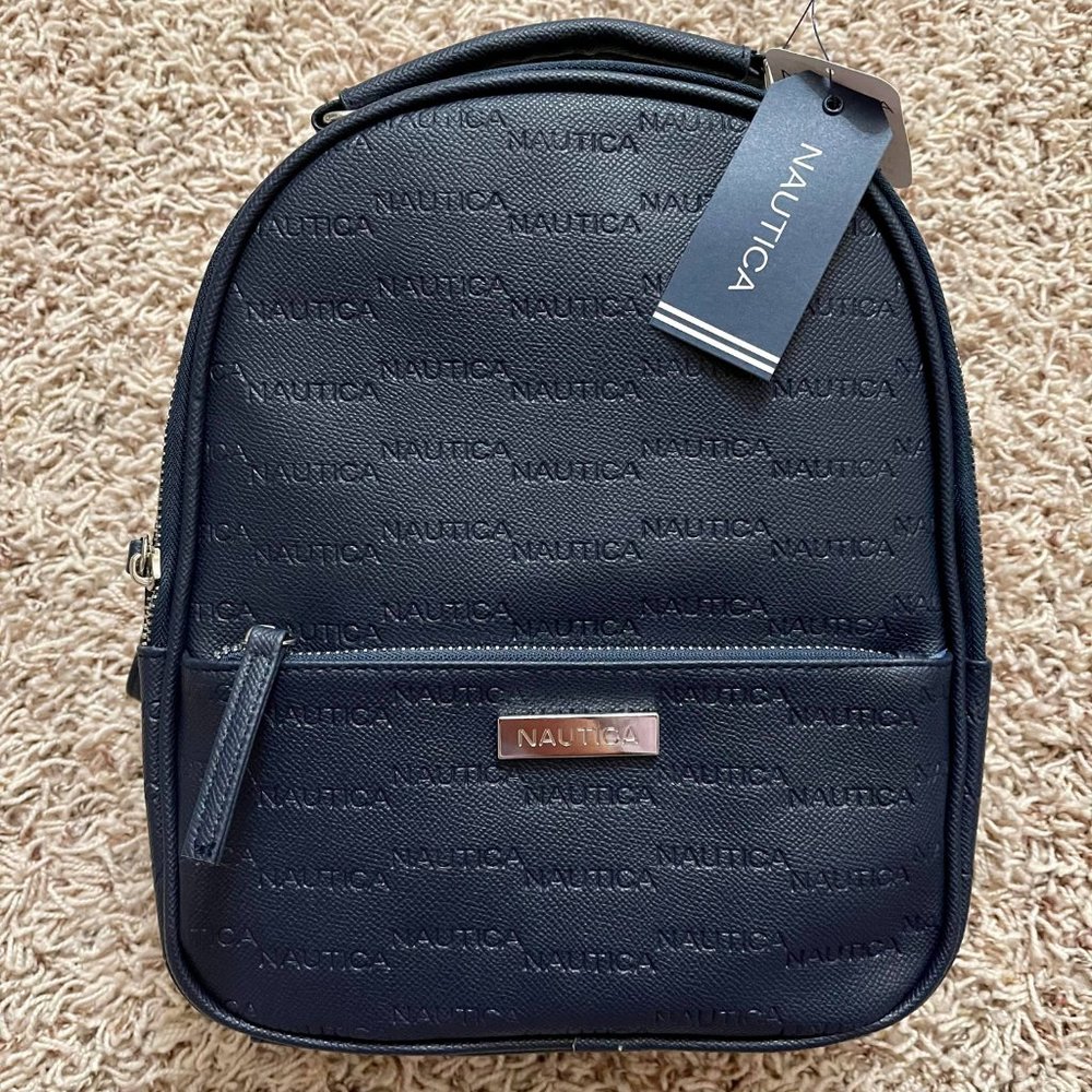 Nautica Women’s Key Largo 2 Faux Leather Backpack Navy Indigo (New)